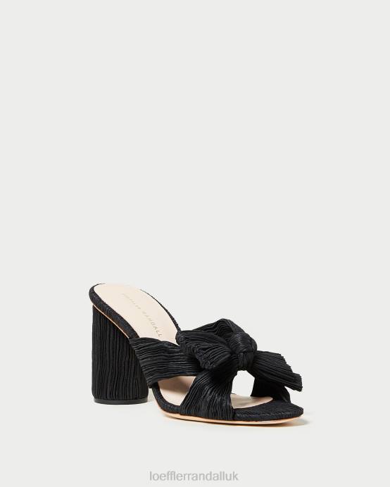 Shoes X82V43 Black Women Loeffler Randall Penny Pleated Bow Heel