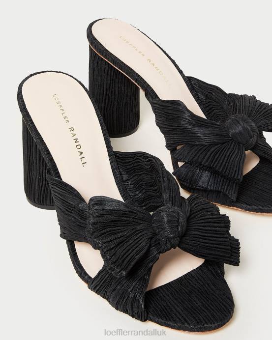 Shoes X82V43 Black Women Loeffler Randall Penny Pleated Bow Heel