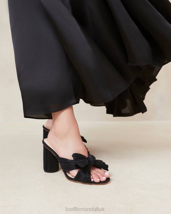 Shoes X82V43 Black Women Loeffler Randall Penny Pleated Bow Heel