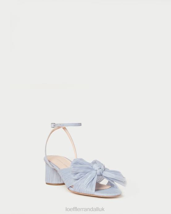 Shoes X82V4 Blue Women Loeffler Randall Dahlia Pleated Bow Heel