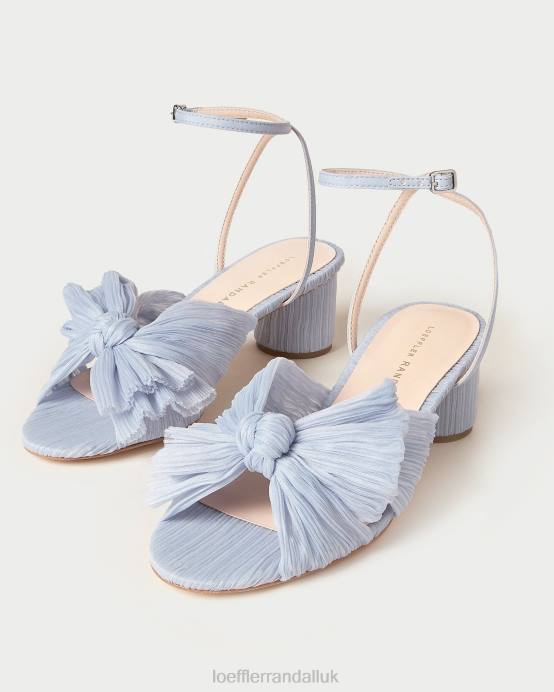Shoes X82V4 Blue Women Loeffler Randall Dahlia Pleated Bow Heel