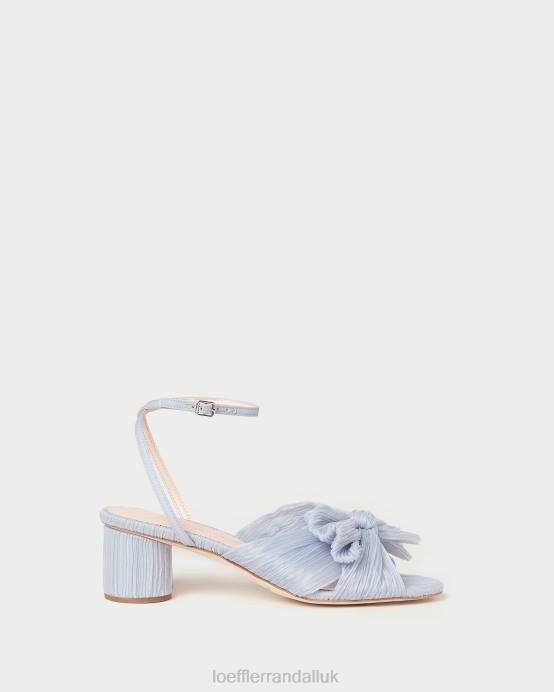 Shoes X82V4 Blue Women Loeffler Randall Dahlia Pleated Bow Heel