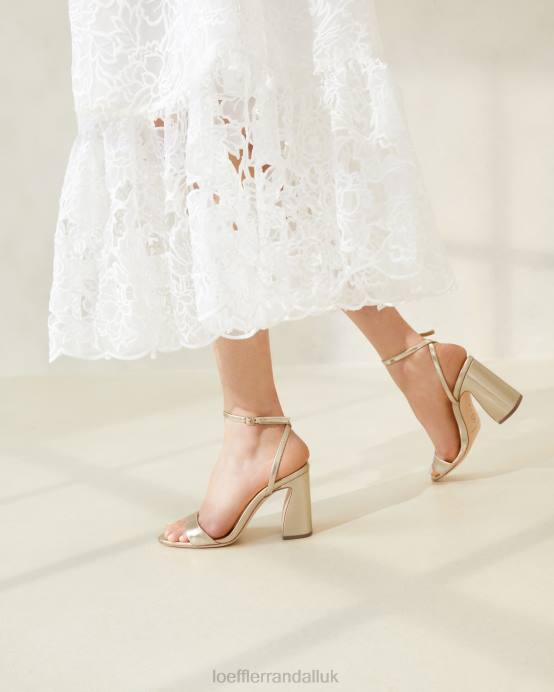 Shoes X82V50 Champagne Women Loeffler Randall Malia Curved-Heel Sandal