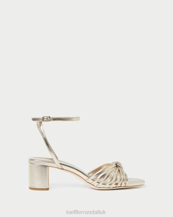 Shoes X82V51 Champagne Women Loeffler Randall Olivia Knot Mid-Heel