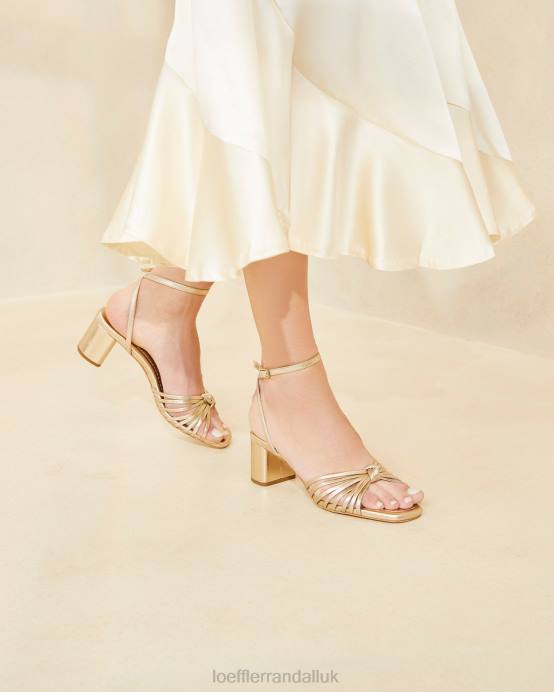 Shoes X82V51 Champagne Women Loeffler Randall Olivia Knot Mid-Heel