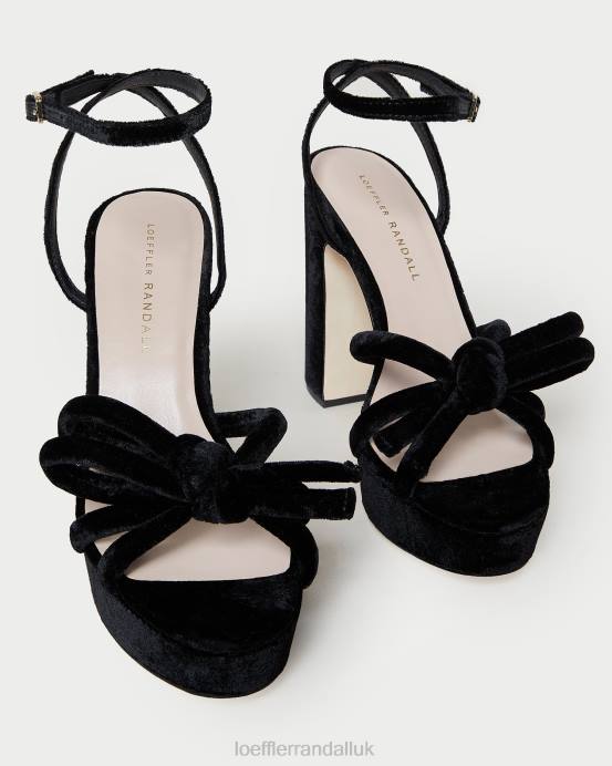 Shoes X82V55 Black Women Loeffler Randall Melany Platform Bow Heel