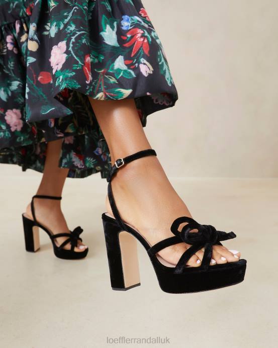 Shoes X82V55 Black Women Loeffler Randall Melany Platform Bow Heel