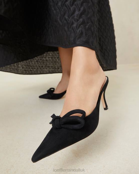 Shoes X82V57 Black Women Loeffler Randall Amyra Bow Kitten Mule