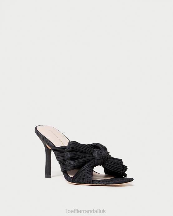 Shoes X82V60 Black Women Loeffler Randall Claudia Pleated Bow Mule