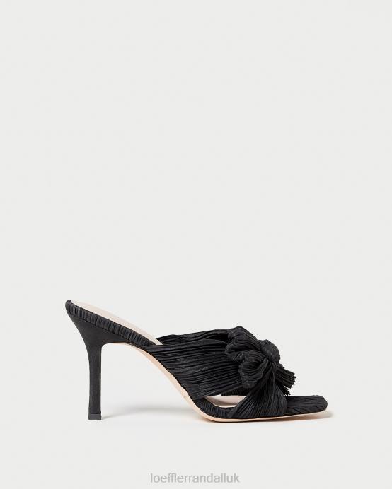 Shoes X82V60 Black Women Loeffler Randall Claudia Pleated Bow Mule
