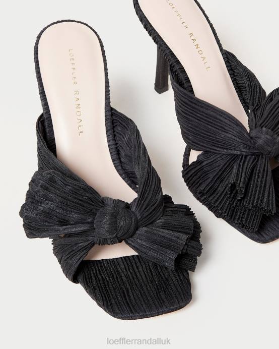 Shoes X82V60 Black Women Loeffler Randall Claudia Pleated Bow Mule