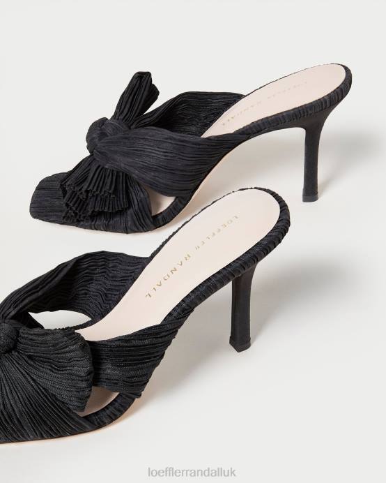 Shoes X82V60 Black Women Loeffler Randall Claudia Pleated Bow Mule