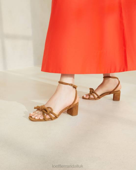 Shoes X82V62 Cacao Women Loeffler Randall Mikel Bow Mid-Heel Sandal