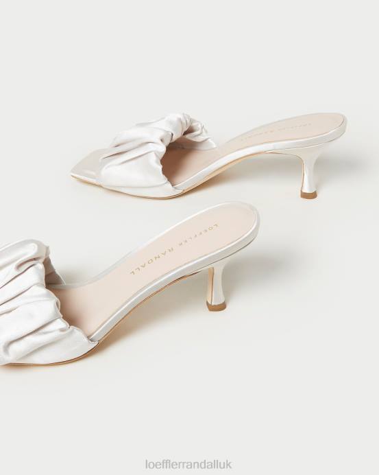 Shoes X82V65 Cream Women Loeffler Randall Bianca Kitten Heel Mule