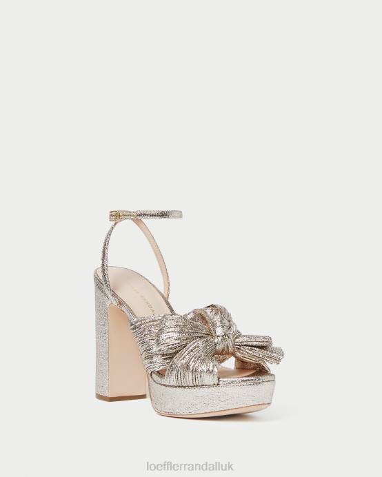 Shoes X82V68 Champagne Women Loeffler Randall Natalia Platform Bow Heel
