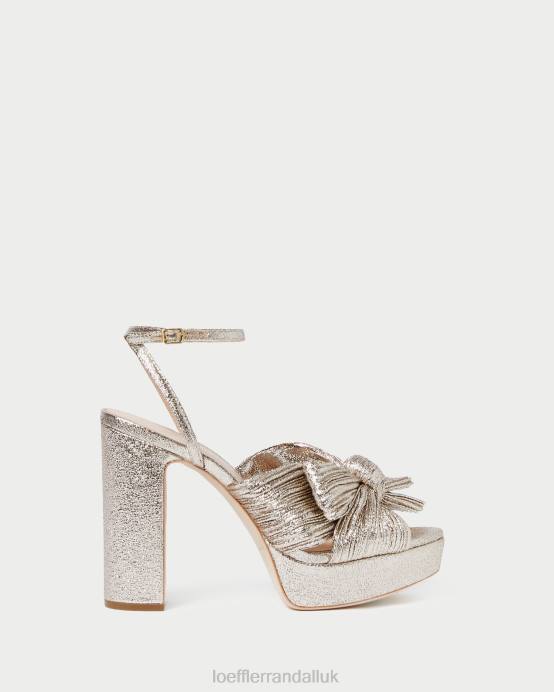 Shoes X82V68 Champagne Women Loeffler Randall Natalia Platform Bow Heel