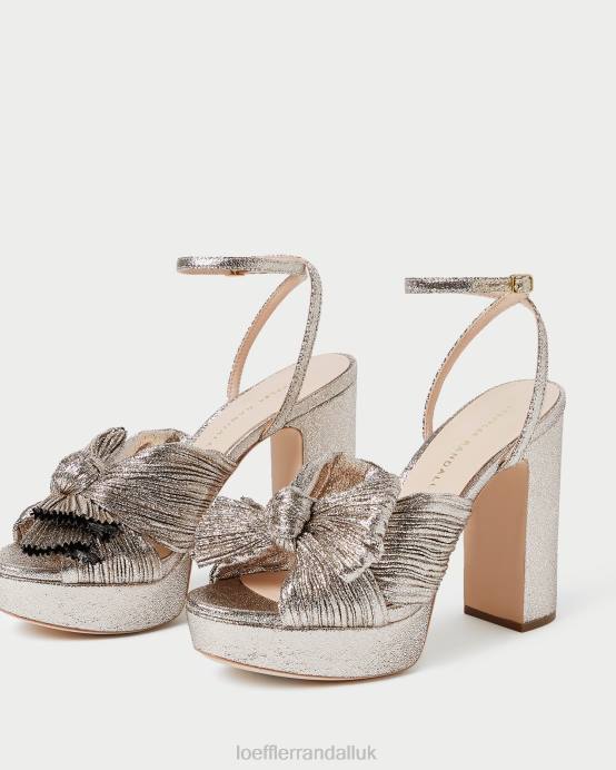 Shoes X82V68 Champagne Women Loeffler Randall Natalia Platform Bow Heel