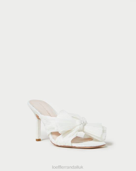 Shoes X82V73 Pearl Women Loeffler Randall Claudia Pleated Bow Mule