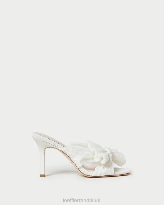 Shoes X82V73 Pearl Women Loeffler Randall Claudia Pleated Bow Mule