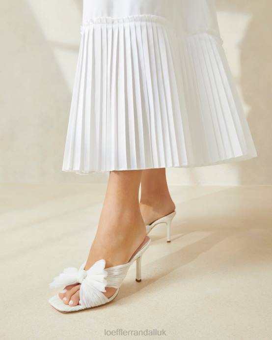 Shoes X82V73 Pearl Women Loeffler Randall Claudia Pleated Bow Mule