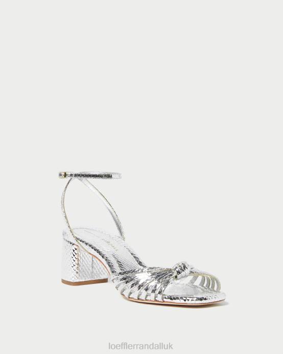 Shoes X82V74 Silver Women Loeffler Randall Olivia Knot Mid-Heel