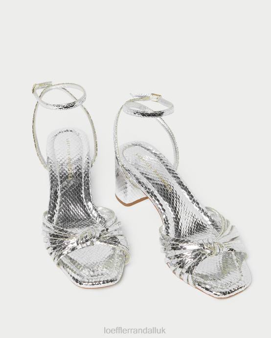 Shoes X82V74 Silver Women Loeffler Randall Olivia Knot Mid-Heel