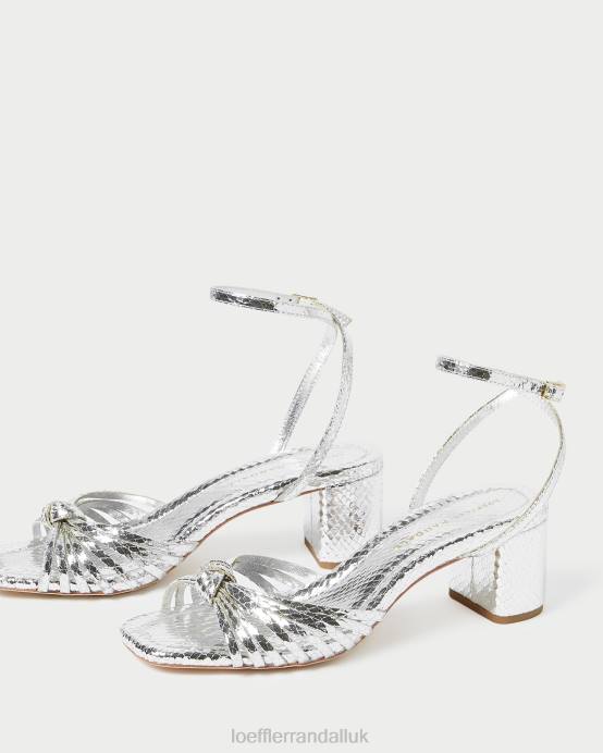 Shoes X82V74 Silver Women Loeffler Randall Olivia Knot Mid-Heel