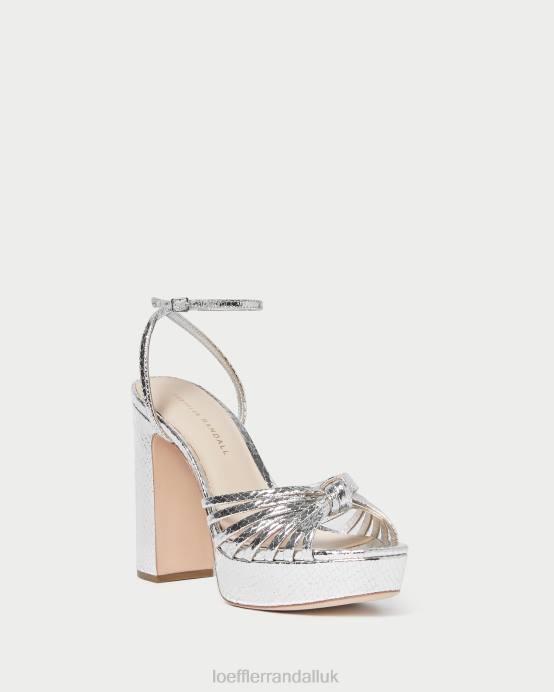 Shoes X82V75 Silver Women Loeffler Randall Rivka Knot Platform Sandal