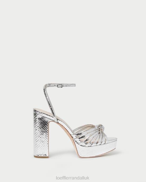 Shoes X82V75 Silver Women Loeffler Randall Rivka Knot Platform Sandal