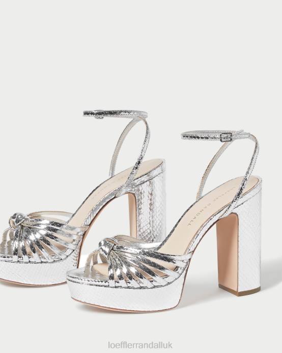 Shoes X82V75 Silver Women Loeffler Randall Rivka Knot Platform Sandal