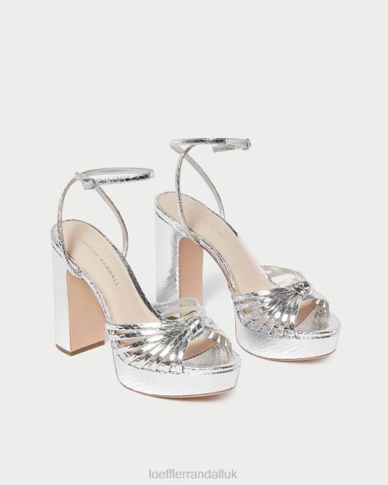 Shoes X82V75 Silver Women Loeffler Randall Rivka Knot Platform Sandal