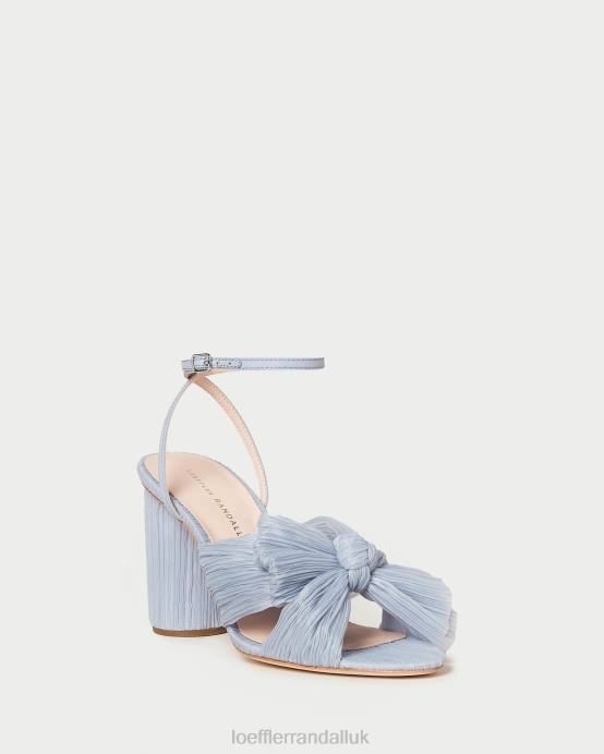 Shoes X82V7 Blue Women Loeffler Randall Camellia Pleated Bow Heel