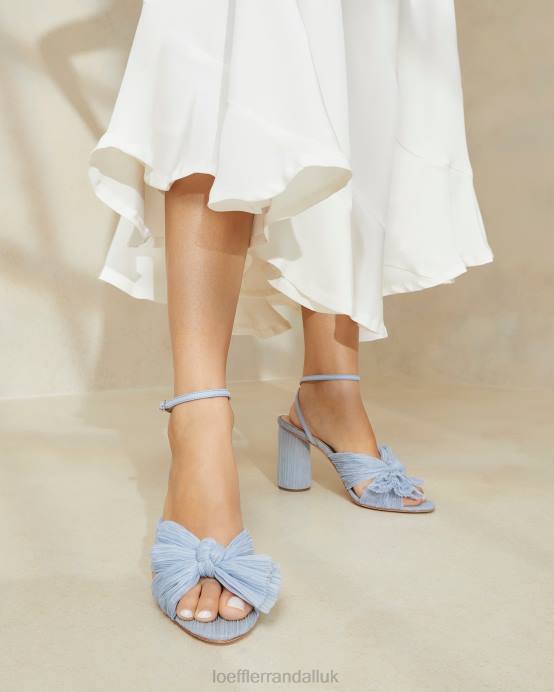 Shoes X82V7 Blue Women Loeffler Randall Camellia Pleated Bow Heel