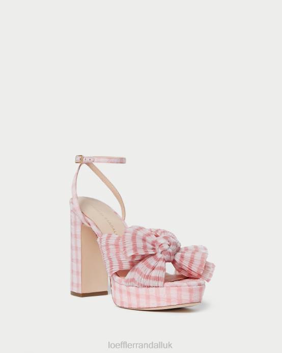 Shoes X82V82 Soft Pink Gingham Women Loeffler Randall Natalia Bow Heel