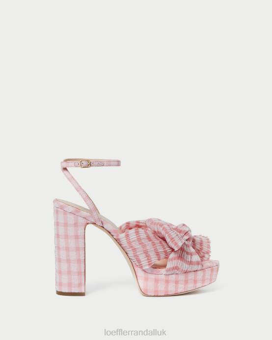Shoes X82V82 Soft Pink Gingham Women Loeffler Randall Natalia Bow Heel