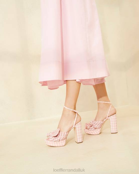 Shoes X82V82 Soft Pink Gingham Women Loeffler Randall Natalia Bow Heel