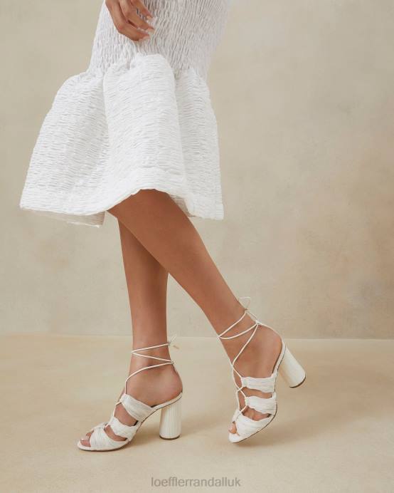 Shoes X82V83 Pearl Women Loeffler Randall Teresa Pleated Lace-Up Sandal