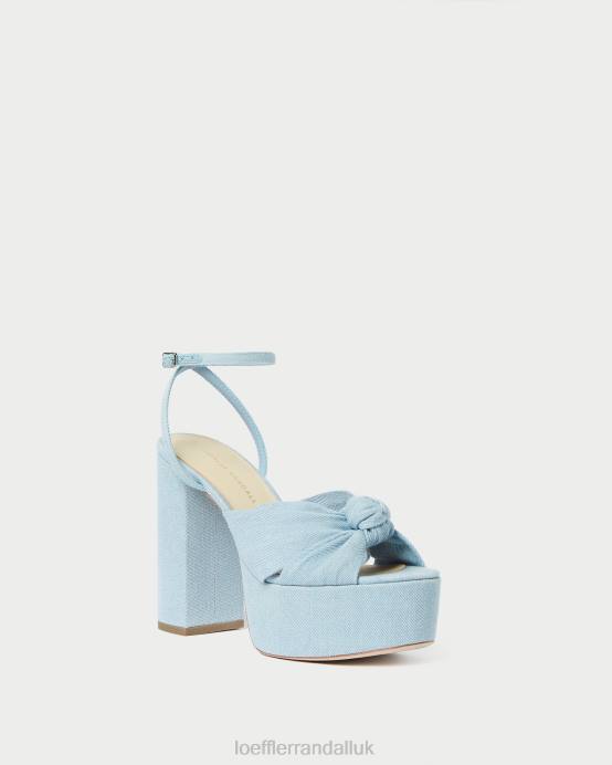 Shoes X82V84 Light Denim Women Loeffler Randall Roz Knot Platform