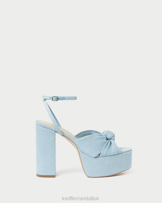 Shoes X82V84 Light Denim Women Loeffler Randall Roz Knot Platform