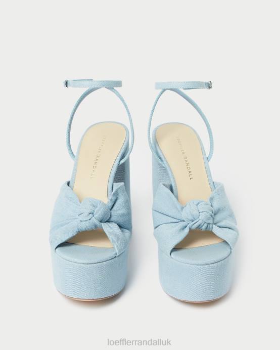 Shoes X82V84 Light Denim Women Loeffler Randall Roz Knot Platform