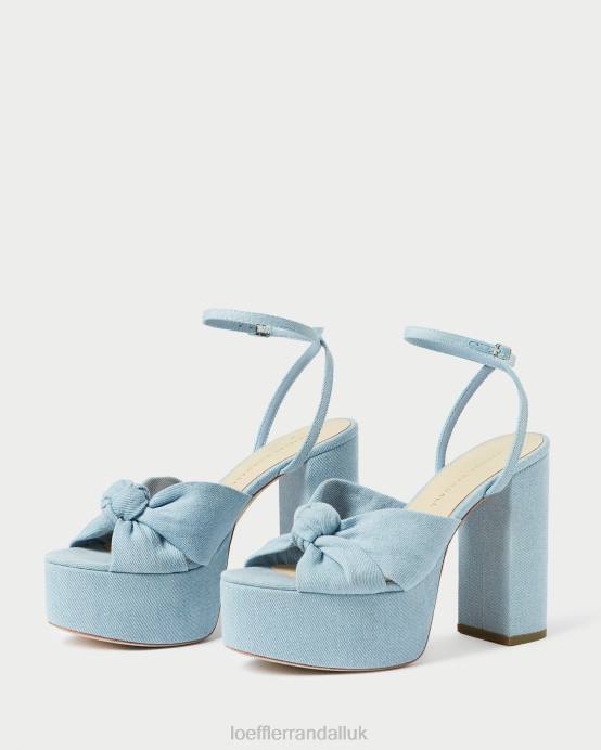 Shoes X82V84 Light Denim Women Loeffler Randall Roz Knot Platform