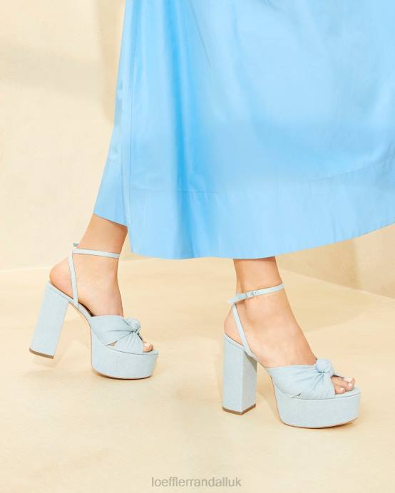 Shoes X82V84 Light Denim Women Loeffler Randall Roz Knot Platform