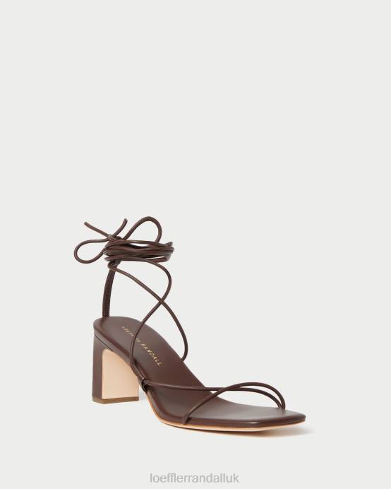 Shoes X82V86 Chocolate Women Loeffler Randall Cosette Ankle Wrap Heel