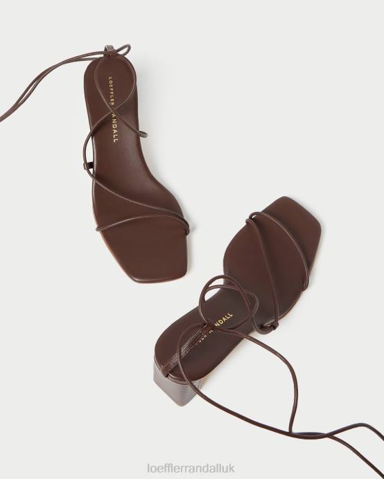 Shoes X82V86 Chocolate Women Loeffler Randall Cosette Ankle Wrap Heel