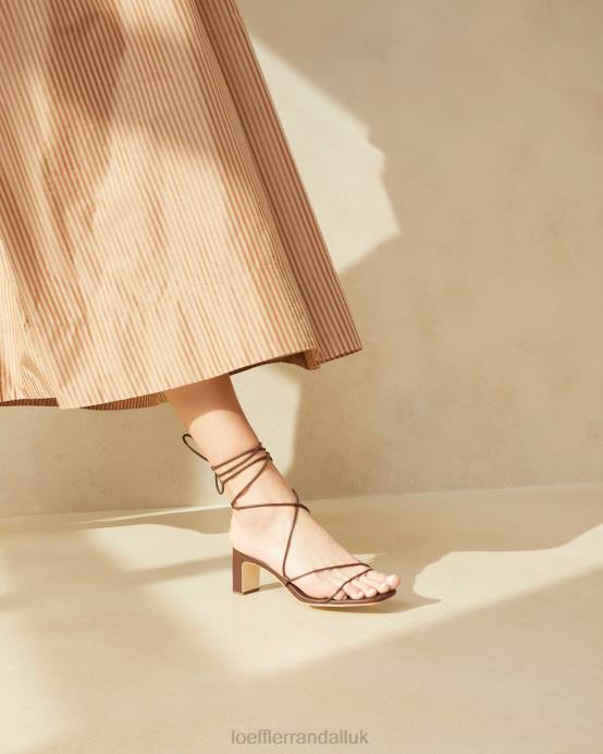 Shoes X82V86 Chocolate Women Loeffler Randall Cosette Ankle Wrap Heel