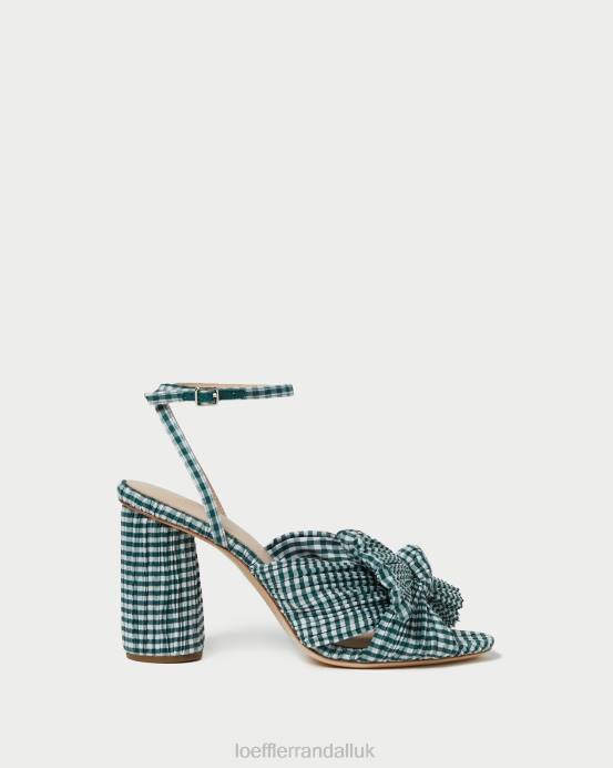 Shoes X82V96 Mini Green Gingham Women Loeffler Randall Camellia Bow Heel