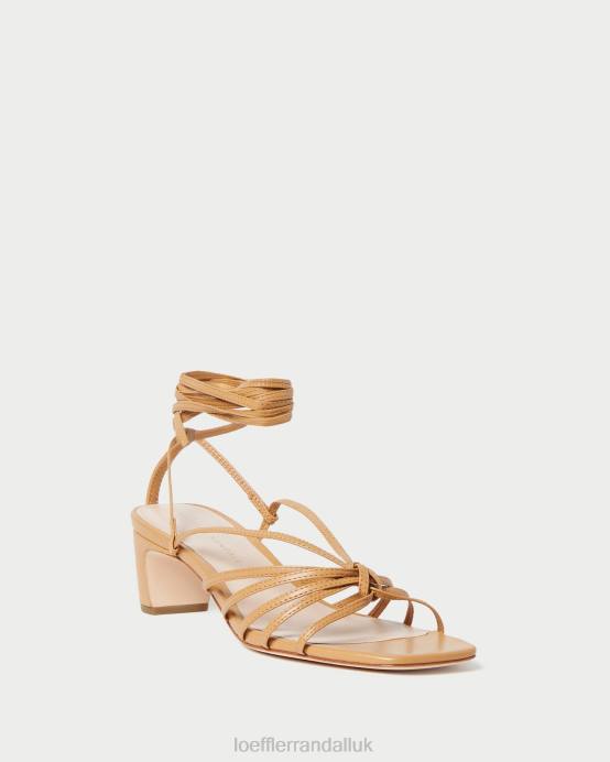 Shoes X82V97 Honey Women Loeffler Randall Lola Knot Lace-Up Mid-Heel
