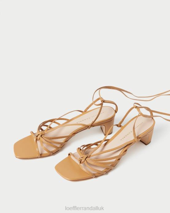 Shoes X82V97 Honey Women Loeffler Randall Lola Knot Lace-Up Mid-Heel