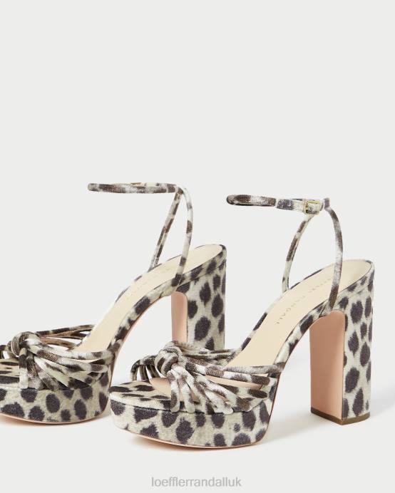 Shoes X82V98 Leopard Women Loeffler Randall Rivka Knot Platform Sandal