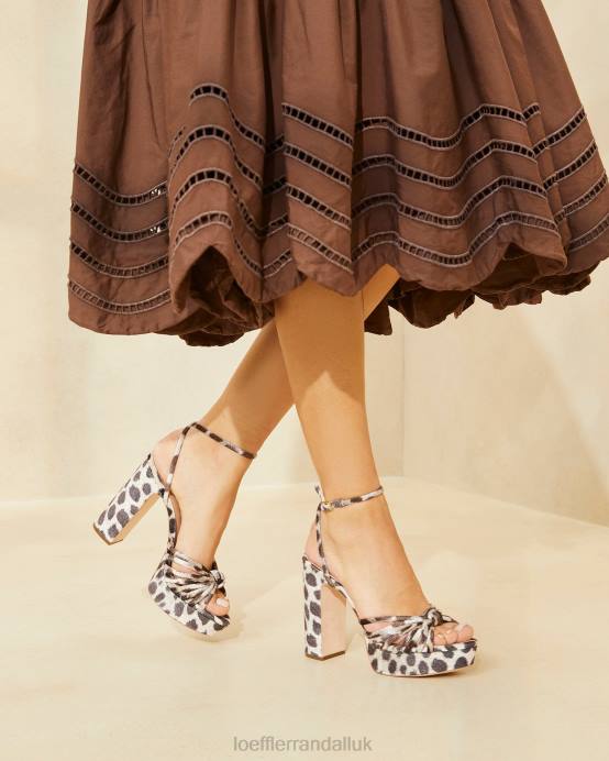 Shoes X82V98 Leopard Women Loeffler Randall Rivka Knot Platform Sandal